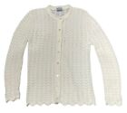 Vintage  Knit Wintuk Sweater Womens Large Ivory Cardigan Casual Size L/XL