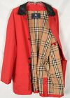 BURBERRY Men's Nova Check Red Trench Coat With Gray Fleece Liner LARGE