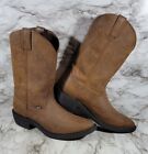 Justin Western Leather Cowboy Boots Brown JB1100 Work Mens Size 11 D