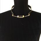 Oker Brand Bar Bell Choker Collar necklace gold tone NWT  D54