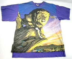 Grand Lion King T-Shirt Vtg MGM 1993 Mens L-XL 44 Chest Las Vegas Made in USA