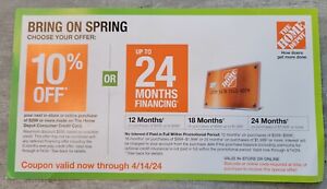 Home Depot 10% / 24 mo Finance coupon In-store OR Online W/ HD Card exp 4/14/24
