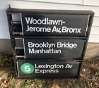 Vintage NYC Redbird Subway Train 3 Metal Bronx Brooklyn Manhattan Roll Sign