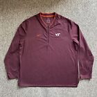 Nike Dri Fit Sweater Virginia Tech Hokies Mens 2XL Red 1/4 Zip Pullover