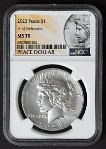 2023 NGC MS70 PEACE Silver Dollar $1 First Releases FR MS 70