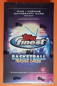 New Listing2021 Topps Finest Basketball Sealed Hobby Box 1 chrome auto per box