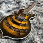 Custom Zakk Wylde Series Electric Guitar yellow Totem pattern top ship quickly