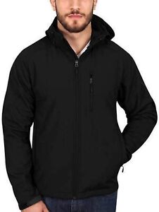 Kirkland Signature Sherpa Lined Softshell Detachable Hood Jacket - LARGE BLACK