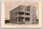Lena Illinois~Hotel Phoenix~Porch & 2 Balconies~Snow on Ground~1912 Postcard