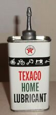Vintage Lead Top TEXACO Home Lubricant 4 Oz Oil Can - Handy Oiler Tin w Graphics