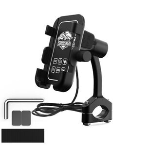 CNC Motorcycle Cell Phone Holder Handlebar Mount USB Fast Charger Accessories (For: Indian Roadmaster)