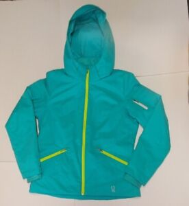 Spyder Project Insulated Ski Jacket Womens Size 14 Hooded Teal Aqua Blue Green