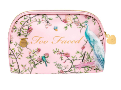 NEW Too Faced Peacock Pink Make Up Bag