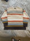 Vintage SOUTHPOLE Sweater Pullover Men’s XL Striped Orange Brown Knit