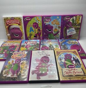 Barney DVD Lot of 11 - Christmas ABC Zoo school sharing manners pretend believe