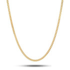 Pori Jewelry 18 Karat YG 2.1MM Cuban Link Curb Chain Necklace  Pendant