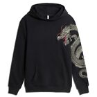 New Fashion Men Dragon Trend Embroidery Black Winter Warm Sweatshirt Hoodie