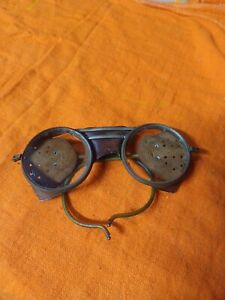 Vintage Leather Side Shield Folding Safety Goggles Motorcycle Steampunk