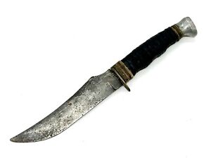 WW2 Fighting Knife KA-BAR USMC Leather Stack Handle 5.5” Blade