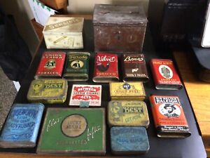 15 assorted vintage tobacco tins