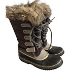 Sorel Joan Of Artcic Winter Boots Black/ Gray Waterproof Leather Womens 8.5