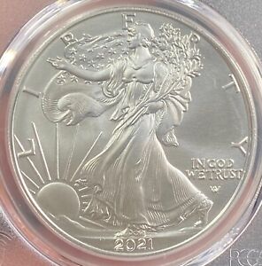 2021 W $1 BURNISHED AMERICAN SILVER EAGLE TYPE 2 PCGS SP69