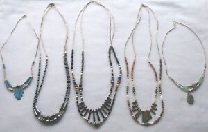 Lot of 5 Artsy Gemstone Bead Necklaces Unworn