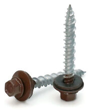 #10 Hex Washer Head Roofing Screws Mechanical Galvanized | Brown Finish
