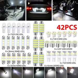 42PCS Car Interior Combo LED Map Dome Door Trunk License Plate Light Bulbs White (For: Toyota Prius V)