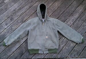Carhartt Work Jacket J318 MOS Hooded Insulated Quilted Moss Green L Large