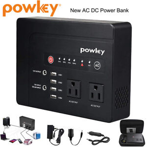 Powkey Portable Power Station 200W AC DC 146Wh Lithium Battery Solar Generator