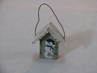 Vtg Handmade Wooden Bird House 'Let It Snow' Christmas Ornament, Unmarked r