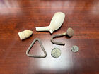 Dug Civil War Relics Brass Knapsack 3-Ringer Pair of Buttons Clay Tobacco Pipe