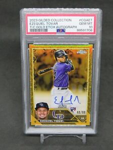 New Listing2023 TOPPS GILDED COLLECTION EZEQUIEL TOVAR GOLD ETCH RC AUTO /99 PSA 10 MG5