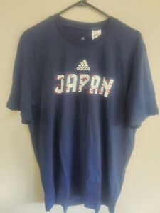 Japan World Cup 2022 Qatar Fifa T Shirt Adidas Men's L Blue Rare NWT