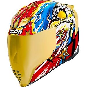 Icon Airflite Full Face Motorcycle Helmet Freedom Spitter Size Medium 0101-13926