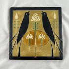 Motawi Tileworks 8x8 Songbirds Golden Art Tile Glasgow Style Art Nouveau