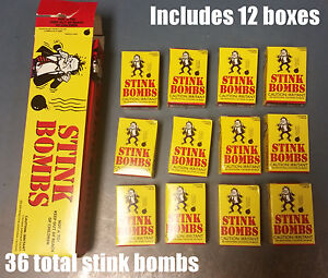1 CASE of 36 Stink Bombs Funny Prank Joke Gag Gift Rotten Egg Nasty Smell Box