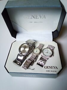 New ListingLot of 3 Geneva Wrist Watches Untested For Parts or Repair