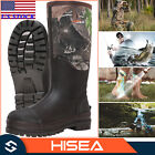 HISEA Men's Rain & Snow Boots Neoprene Rubber Insulated Muck Chore Working Boots