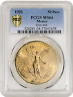 1921 Mexico Gold 50 Pesos Restrike - 1.2056 oz. PCGS MS-64
