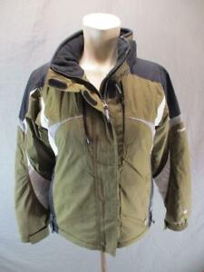 Spyder Size 8 Womens Green Athletic Full Zip Stryke Hooded Ski Jacket 6G785