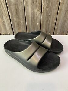 OOFOS Women's OOahh Luxe Slide Sandals LV5 Latte Size US:7 EU:38