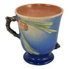 Roseville Pine Cone Blue 1940 Vintage Art Pottery Ceramic Mug 960-4