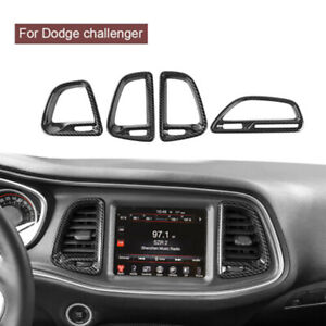 4pcs Carbon Fiber Air Vent Cover AC Outlet Trim kit for Dodge Challenger 2015-19