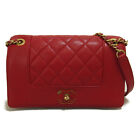 CHANEL BOY CHANEL Chain Shoulder Bag leather Red Used Women GHW