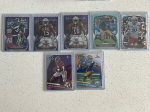 x7 lot 2023 Bowman Chrome University Football Refractors, Color, Numbered Cards