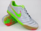 Nike5 Men's Platinum Gray Green Lunar Gato IC Indoor Soccer Shoes Size 10