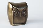 Vintage Mid Century Brass Brutalist Athena Owl Statue / Great Condition