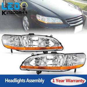 Chrome Housing Headlights for 1998-2002 Honda Accord Headlamps Replacement Pair (For: 2000 Honda Accord EX 2.3L)